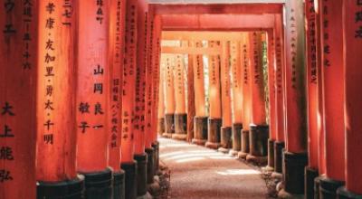 Kyoto Fushimi Inari torii gates Japan — Kinkakuji golden pavilion Arashiyama bamboo grove Gion district